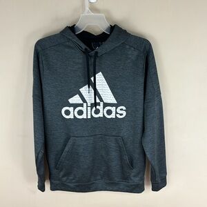 Adidas Gray Performance Hoodie Hooded Sweatshirt Size Large